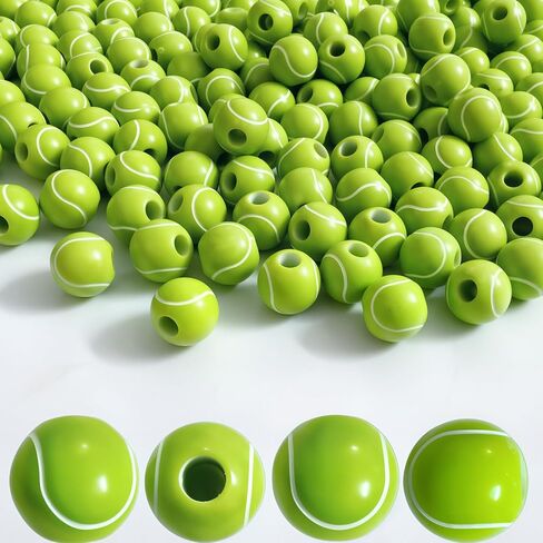 300pcs Baseball Beads, 12mm Round Acrylic Beads for Sport Jewelry Making, Bracelets, Necklaces, Keychains & Lanyards Craft Decoration Accessories(White Baseball) in Saudi Arabia