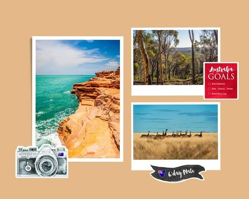 Australia Themed Stickers Sheet - Decorative Australia Stickers for Scrapbooking, Journals, Planners, Photo Album - Set of 2 Australia Scrapbook Sticker with Animals, Flag, Travel Inspired Designs in Kuwait