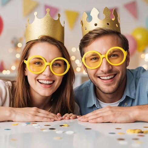 4 Pcs Senior Crown, Gold Felt Paper Crowns for Adults with Elastic Band, Birthday Boy Crown for Birthday Celebration Photo Props Role Play Party Gathering in Kuwait
