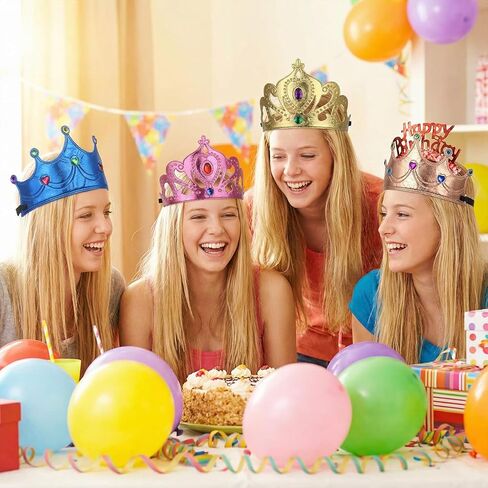COMNICO 66 Pcs Birthday Foam Crowns Set, Princess Tiaras Crowns Bulk Diamond Sticker Kits DIY Prince Crown Kit for Birthday Party Favors School Classroom Supplies in Kuwait