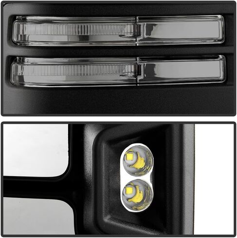 KEEKPO - Compatible with 2019-2025 GMC Sierra 1500 Smoke Lens Power Heated LED Signal Blind Spot Temp Sensor Tow Mirrors in Kuwait