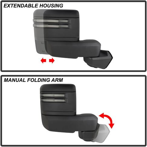 KEEKPO - Compatible with 2019-2025 GMC Sierra 1500 Smoke Lens Power Heated LED Signal Blind Spot Temp Sensor Tow Mirrors in Kuwait
