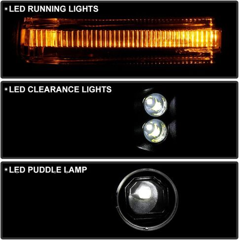 KEEKPO - Compatible with 2019-2025 GMC Sierra 1500 Smoke Lens Power Heated LED Signal Blind Spot Temp Sensor Tow Mirrors in Kuwait