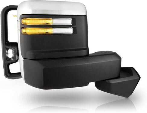 KEEKPO - Compatible with 2019-2025 GMC Sierra 1500 Chrome Power Heated LED Signal Blind Spot Temp Sensor Tow Mirrors Set in Kuwait