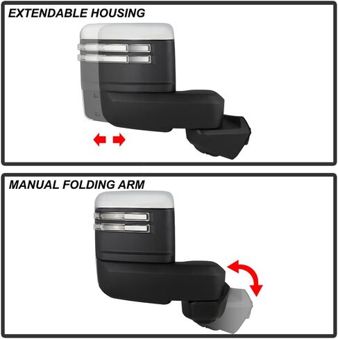 KEEKPO - Compatible with 2019-2025 GMC Sierra 1500 Chrome Power Heated LED Signal Blind Spot Temp Sensor Tow Mirrors Set in Kuwait