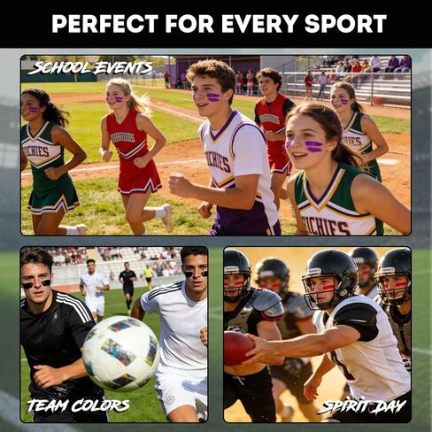 20 Pack Eye Black Stick for Sports, Anti-Glare Under Eye Black for Baseball Football Softball, Sweatproof Sports Face Paint for Athletes, Team, Game Day & Fans (All Black) in Saudi Arabia