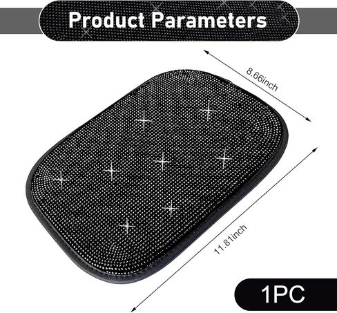 Bling Car Armrest Cover, 11.81" x 8.66" Sparkling Auto Center Console Cover Pad, Anti-Scratch & Non-Slip Arm Rest Cushion Pad, Universal Bling Car Accessories for Women Girl (Black) in Saudi Arabia