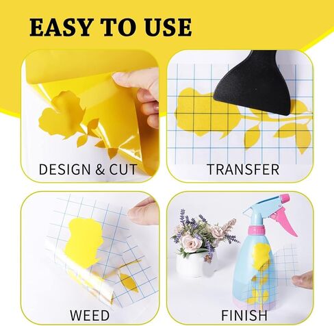 52 Pack Removable Adhesive Vinyl, 22 Colors 13 × 12 in Vinyl Sheets Compatible with Cricut Maker 4/Maker 3/Explore 4/Explore 3 with 8 Transfer Paper Sheets, Matless Self Adhesive Vinyl for DIY Crafts in Saudi Arabia