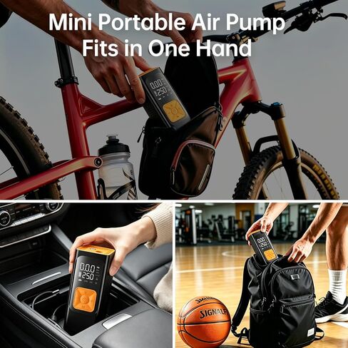 Tire Inflator Portable Air Compressor, 150 PSI Air Pump for Car Tires with Power Bank, 12V DC Car Plug, Fast Inflation 25L/Min,Auto Shut-Off and Digital Display for Cars, Motorcycles, Bicycles, Balls in Saudi Arabia