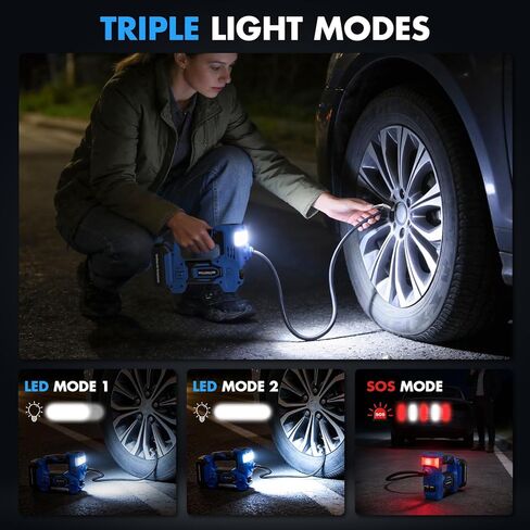 Tire Inflator Portable Air Compressor,20V Cordless Tire Inflator with 150PSI Max,4X Faster Portable Air Pump,Battery Powered Pump with Digital Pressure Gauge for Car Tires,Motorcycle,Bike,Balls in Saudi Arabia