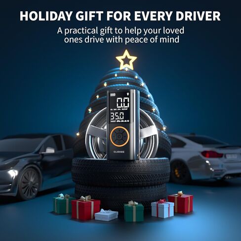 OlarHike Tire Inflator Portable Air Compressor, 5000mAh,USB-A & Power Bank,Smart Dual Hose System, Auto Air Comprassor for Car Tires, Balls,Bike, Motorcycles, with LED Light & Digital Pressure Gauge in Kuwait