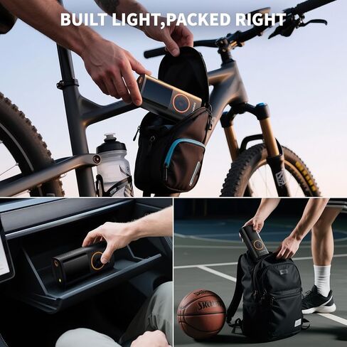 OlarHike Tire Inflator Portable Air Compressor, 5000mAh,USB-A & Power Bank,Smart Dual Hose System, Auto Air Comprassor for Car Tires, Balls,Bike, Motorcycles, with LED Light & Digital Pressure Gauge in Kuwait