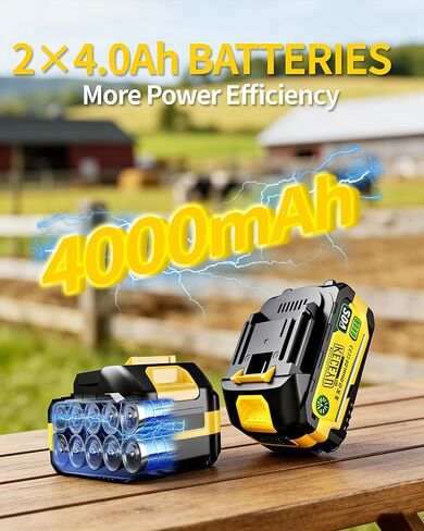Brushless Electric Grease Gun, 5-Speed LCD Smart Control, 15000 PSI High Pressure, Cordless Grease Gun with 2×4000mAh Batteries & Fast Charger for Farm & Heavy Equipment in Saudi Arabia