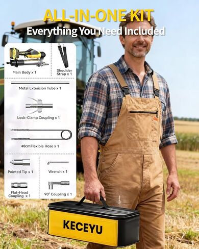 Brushless Electric Grease Gun, 5-Speed LCD Smart Control, 15000 PSI High Pressure, Cordless Grease Gun with 2×4000mAh Batteries & Fast Charger for Farm & Heavy Equipment in Saudi Arabia