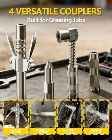 Brushless Electric Grease Gun, 5-Speed LCD Smart Control, 15000 PSI High Pressure, Cordless Grease Gun with 2×4000mAh Batteries & Fast Charger for Farm & Heavy Equipment in Saudi Arabia