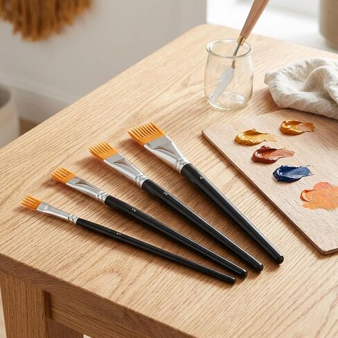 Professional Comb Brush Set - 4PCS Texture Brushes for Acrylic Painting, Oil and Watercolor - Artist Rake Brushes for Detail Work in Saudi Arabia