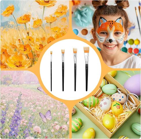 Professional Comb Brush Set - 4PCS Texture Brushes for Acrylic Painting, Oil and Watercolor - Artist Rake Brushes for Detail Work in Saudi Arabia