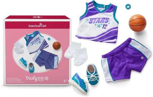 ملابس الدمى من American Girl, Truly Me, Star Player Basketball، للدمى مقاس 18 بوصة، 6 قطع، للأعمار من 6 سنوات فما فوق in Kuwait