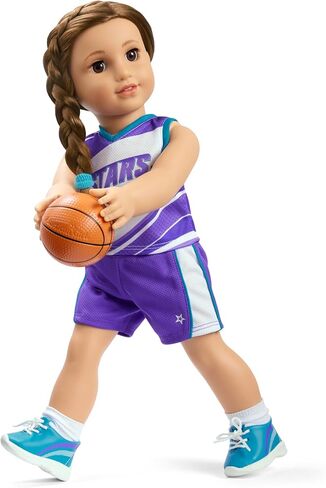 ملابس الدمى من American Girl, Truly Me, Star Player Basketball، للدمى مقاس 18 بوصة، 6 قطع، للأعمار من 6 سنوات فما فوق in Kuwait