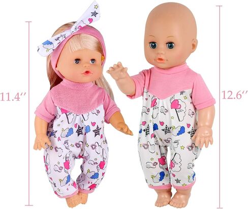 Baby Doll Clothes Accessories- 6 Sets for 9-10-11 Inch Alive Baby Doll,Dress Reborn Newborn Doll Accessories Gown Costumes Outfits, Xmas Present Toy for Kids Children Toddler in Saudi Arabia