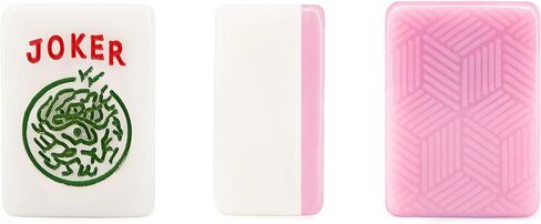Engraved American Mahjong Tiles Set, 166 Pink 1.4" Melamine Mahjong Tiles, Easy-to-Read Jumbo Size Mah Jongg Game with Storage Bag, NMJL Compatible, for Seniors & Family Game Night (Pink, 1.4 inches) in Kuwait