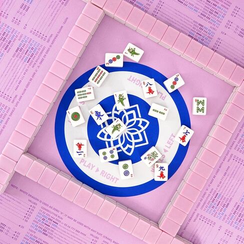 Engraved American Mahjong Tiles Set, 166 Pink 1.4" Melamine Mahjong Tiles, Easy-to-Read Jumbo Size Mah Jongg Game with Storage Bag, NMJL Compatible, for Seniors & Family Game Night (Pink, 1.4 inches) in Kuwait