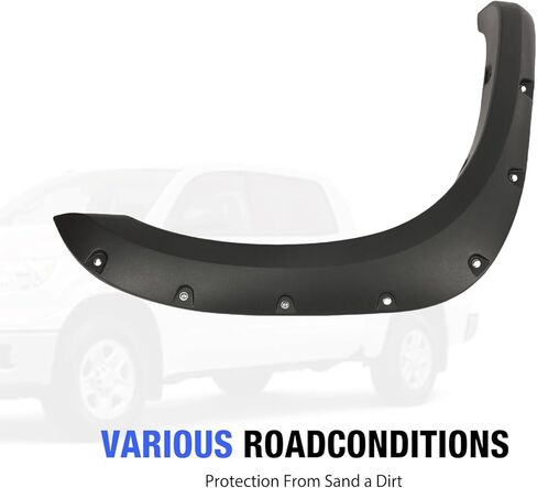Fender Flares Compatible with 2007–2013 Toyota Tundra, Pocket Bolt-On Style Wheel Arch Extensions, Textured Black 4PCS Set (Front & Rear), UV Resistant ABS, Off-Road Wide Body Truck in Kuwait