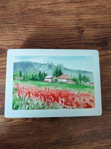 FLUNBRATO Watercolor Paper Pad, 60 Sheets, 8.3 x 5.8 in, Cold Press 100% Cotton, 140LB/300GSM Acid-Free Square Art Pad, Two-Edge Glued, for Gouache, Ink and Mixed Media in Saudi Arabia