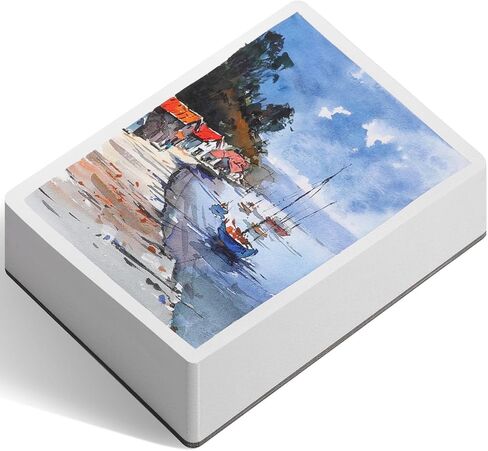 FLUNBRATO Watercolor Paper Pad, 60 Sheets, 8.3 x 5.8 in, Cold Press 100% Cotton, 140LB/300GSM Acid-Free Square Art Pad, Two-Edge Glued, for Gouache, Ink and Mixed Media in Saudi Arabia