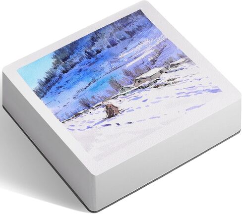 FLUNBRATO Watercolor Paper Pad, 60 Sheets, 8.3 x 5.8 in, Cold Press 100% Cotton, 140LB/300GSM Acid-Free Square Art Pad, Two-Edge Glued, for Gouache, Ink and Mixed Media in Saudi Arabia