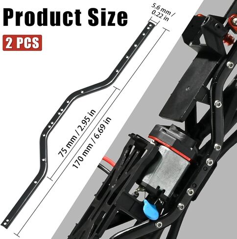 قضبان إطار هيكل SCX24 لمحور SCX24 Gladiator C10 Wrangler Jeep Lexus GX470 Toyota AXI00005 1/24 RC ترقيات الزاحف (معدن)، تحسين الثبات والأداء، سهل التركيب in Kuwait
