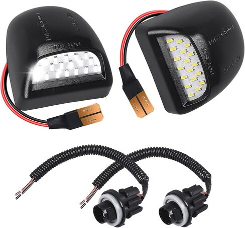 مناسب لسيارة Chevy Silverado GMC Sierra 1500 2500 3500 LED لوحة الترخيص الخلفية مع مجموعة أسلاك المقبس المتوافقة مع Suburban Tahoe Cadillac Escalade EXT (قطعتان) in Kuwait