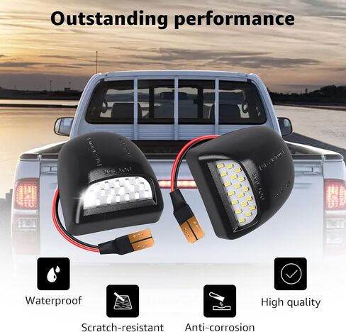 مناسب لسيارة Chevy Silverado GMC Sierra 1500 2500 3500 LED لوحة الترخيص الخلفية مع مجموعة أسلاك المقبس المتوافقة مع Suburban Tahoe Cadillac Escalade EXT (قطعتان) in Kuwait