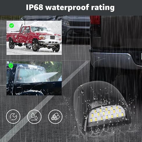 مناسب لسيارة Chevy Silverado GMC Sierra 1500 2500 3500 LED لوحة الترخيص الخلفية مع مجموعة أسلاك المقبس المتوافقة مع Suburban Tahoe Cadillac Escalade EXT (قطعتان) in Kuwait