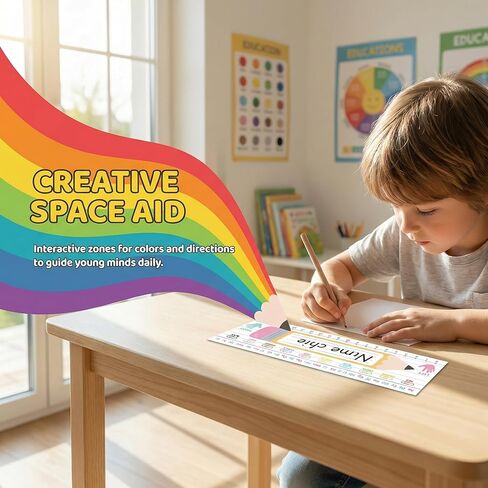 40 PCS Colorful Pastel Desk Name Tags for Classroom, 13.8x3.3 Inches Personalized Manuscript Name Plates for Student Desks, Preschool Kindergarten 1st 2nd 3rd Grade Classroom Decor Must Haves (Pencil) in Saudi Arabia