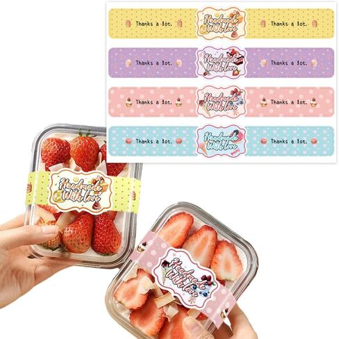 9.8 Inch Long Thank You Stickers 120 Pcs Huge Have A Nice Day Self-Adhesive Sealing Baking Labels Handmade Food Tamper-Proof Bakery Sticker for Baked Goods Packaging (Thank You) in Kuwait