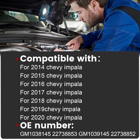 iKer Front Fog Light Cover Set Compatible with Chevy Impala 2014-2020 Fog Lamp Cover Driver Passenger Side Left Right Hand Replace:GM1038145 22738853 GM1039145 22738852 in Kuwait