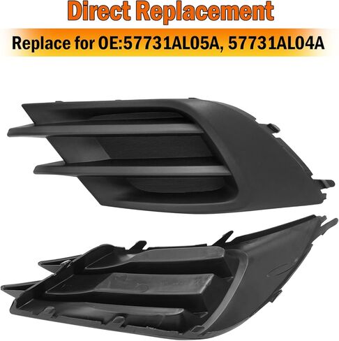 قطعتان من Yumzeco متوافقة مع غطاء ضوء الضباب Subaru Legacy 2015 2016 2017، استبدل 57731AL05A/57731AL04A للسائق الأمامي الأيسر/إطار مصباح الضباب الجانبي للراكب الأيمن مع استبدال فتحة الضوء in Kuwait
