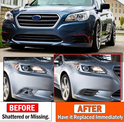قطعتان من Yumzeco متوافقة مع غطاء ضوء الضباب Subaru Legacy 2015 2016 2017، استبدل 57731AL05A/57731AL04A للسائق الأمامي الأيسر/إطار مصباح الضباب الجانبي للراكب الأيمن مع استبدال فتحة الضوء in Kuwait