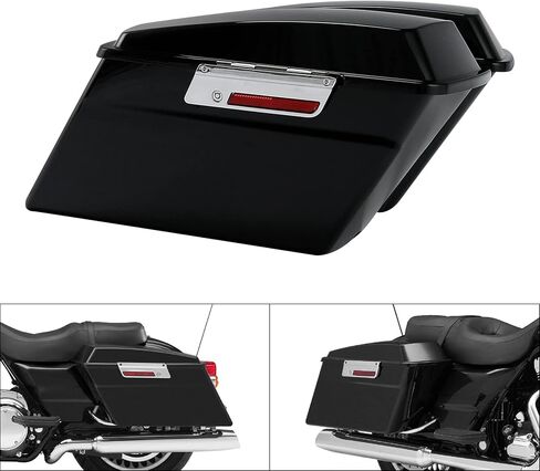 Hard Saddlebags Saddle bags W/Chrome Conversion Brackets for Harley Davidson 1984-2017 Softail Models FLST, FLSTC, FLSTF, FLSTN FLSTS models,Vivid Black in Saudi Arabia