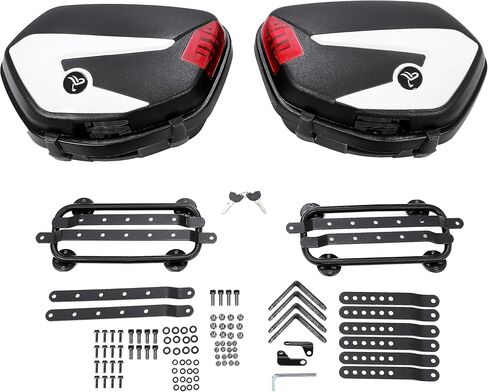 KUAFU Hard Saddle Bag Trunk With Lights Locks Compatible with Can-am Spyder ROADSTER RS ST Honda Street 28L in Kuwait