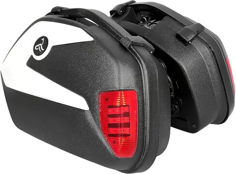 KUAFU Hard Saddle Bag Trunk With Lights Locks Compatible with Can-am Spyder ROADSTER RS ST Honda Street 28L in Kuwait
