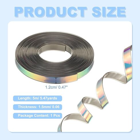 uxcell 5.47 Yards Silicone Lanyard String, 12mm Wide Bright Color Lacing Cord Laser Reflective Lanyard String for Crafts Weaving DIY Handmade Bracelets Clothes Keychain, Gray in Kuwait