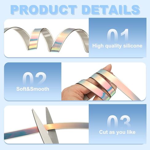uxcell 5.47 Yards Silicone Lanyard String, 12mm Wide Bright Color Lacing Cord Laser Reflective Lanyard String for Crafts Weaving DIY Handmade Bracelets Clothes Keychain, Gray in Kuwait