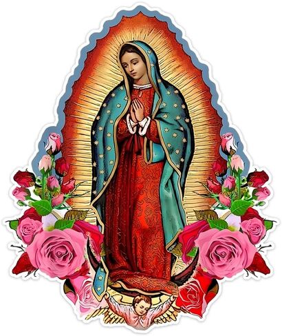 2pcs 4.92''x5.91'', Virgin Mary of Guadalupe Self-Adhesive Vinyl Decal, Used for Car Windows, Bumper, Laptops, Waterproof Exterior Car Accessories #2BZ155 in Saudi Arabia