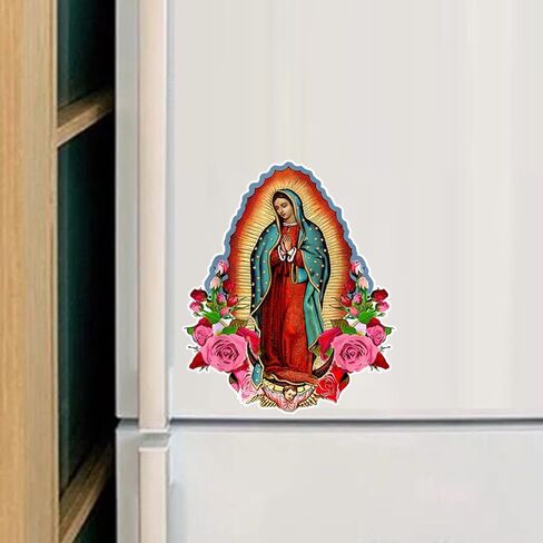 2pcs 4.92''x5.91'', Virgin Mary of Guadalupe Self-Adhesive Vinyl Decal, Used for Car Windows, Bumper, Laptops, Waterproof Exterior Car Accessories #2BZ155 in Saudi Arabia