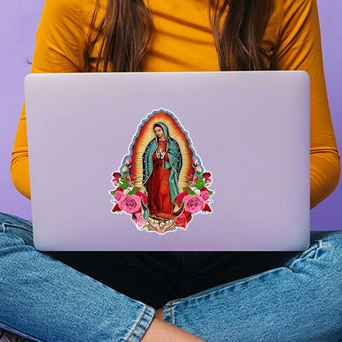 2pcs 4.92''x5.91'', Virgin Mary of Guadalupe Self-Adhesive Vinyl Decal, Used for Car Windows, Bumper, Laptops, Waterproof Exterior Car Accessories #2BZ155 in Saudi Arabia