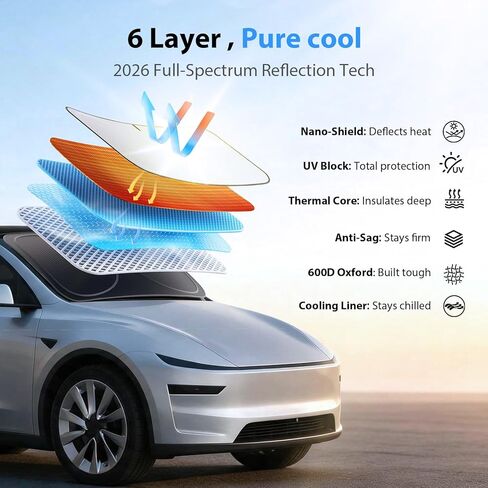 Upgraded Windshield Sun Shade for Tacoma, Pick-ups, Sedans & SUVs[Nano Ice-Crystal Cooling, 99.9% Sun Protection] Foldable Sunshade with Storage Bag, Car Accessories, S (59 x 29 in) in Kuwait
