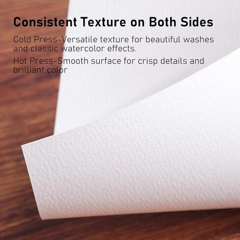 Watercolor Sketchbook Refill Paper A5,48 Sheets 100% Cotton, Cold Press 140lb 300GSM,8.3" x 5.8", Acid-Free Watercolor Paper Bulk Inserts,Consistent Texture Both Sides,for Mixed Media in Saudi Arabia