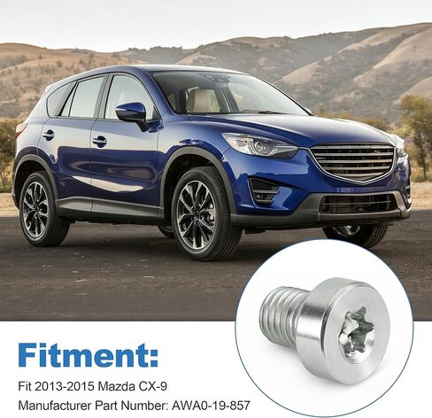 Transmission Fluid Drain Plug Bolt AWA0-19-857 Compatible with Mazda CX-9 2013–2015 in Kuwait